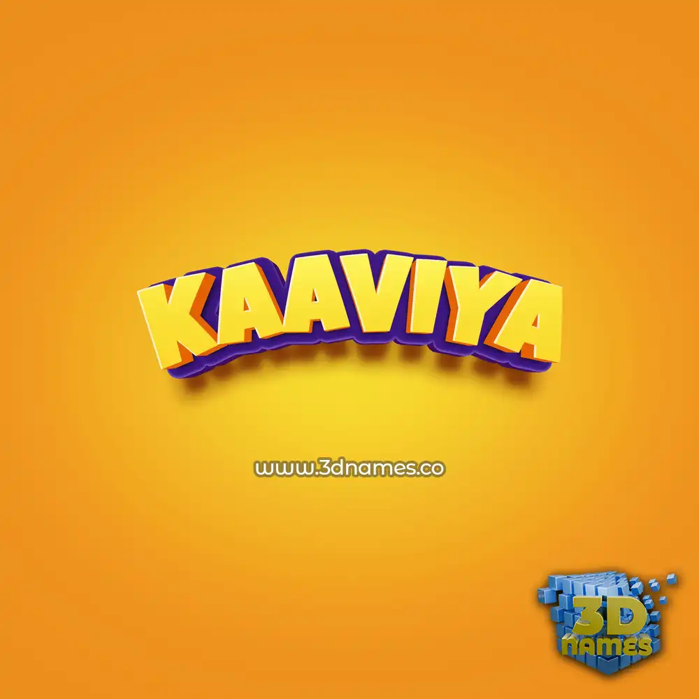 kaaviya in Orange Toon style - 3D name wallpaper