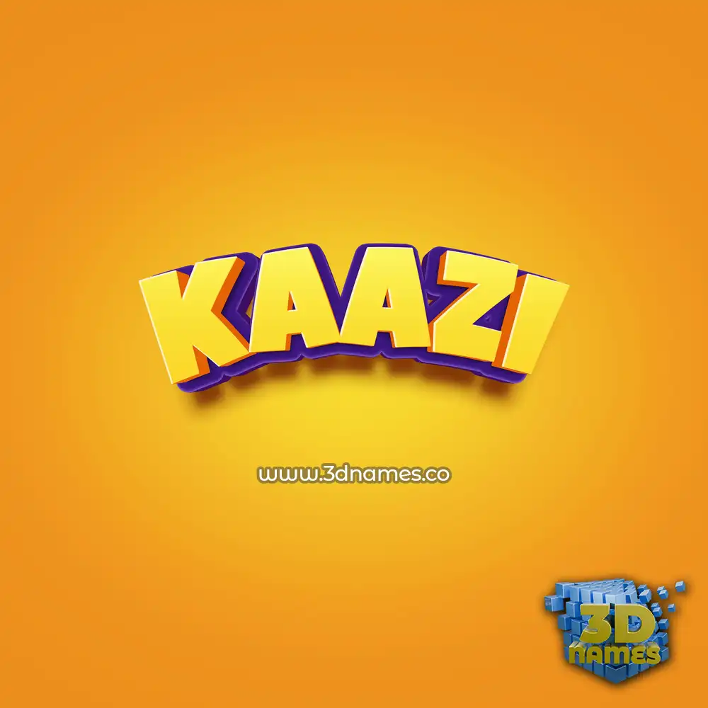 kaazi in Orange Toon style - 3D name wallpaper