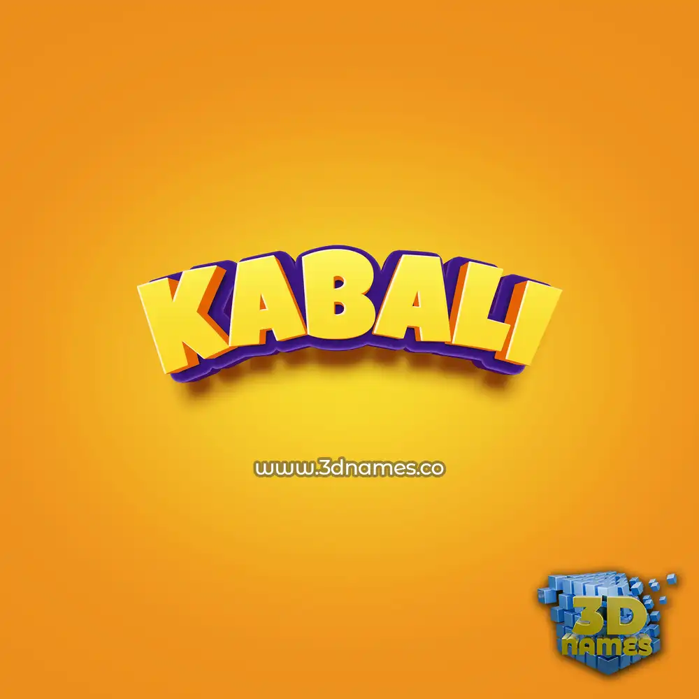 kabali in Orange Toon style - 3D name wallpaper