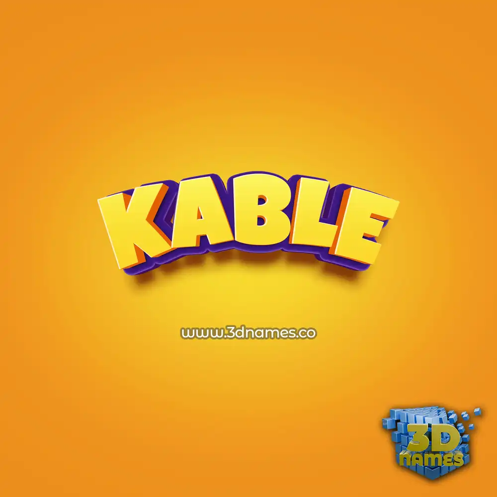 kable in Orange Toon style - 3D name wallpaper