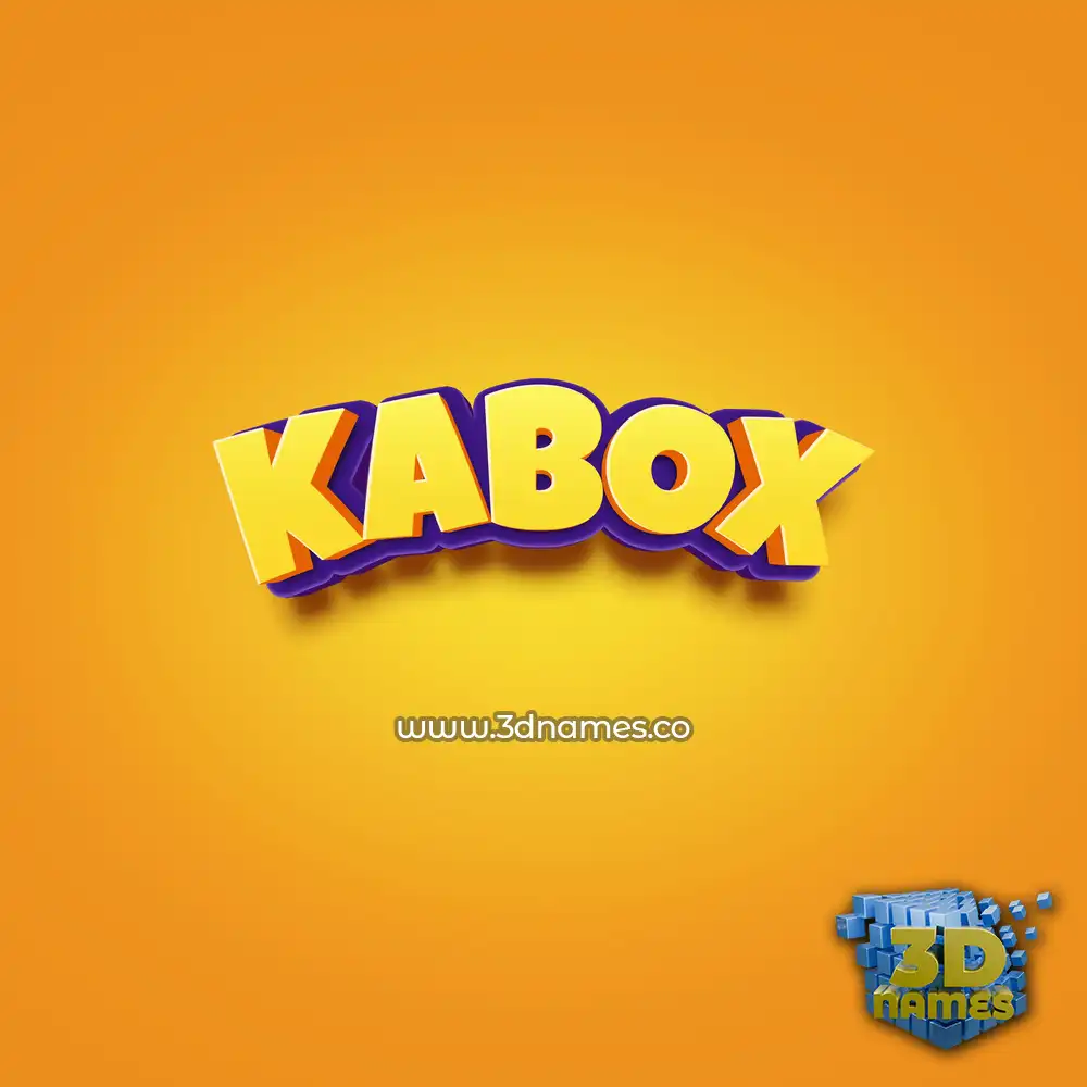 kabox in Orange Toon style - 3D name wallpaper