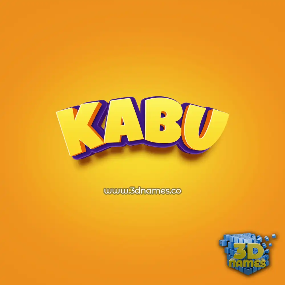 kabu in Orange Toon style - 3D name wallpaper