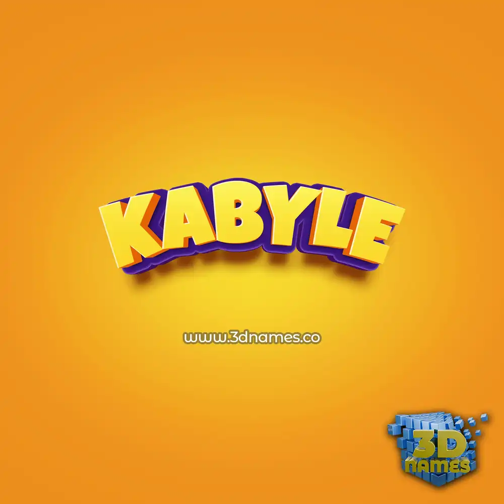 kabyle in Orange Toon style - 3D name wallpaper