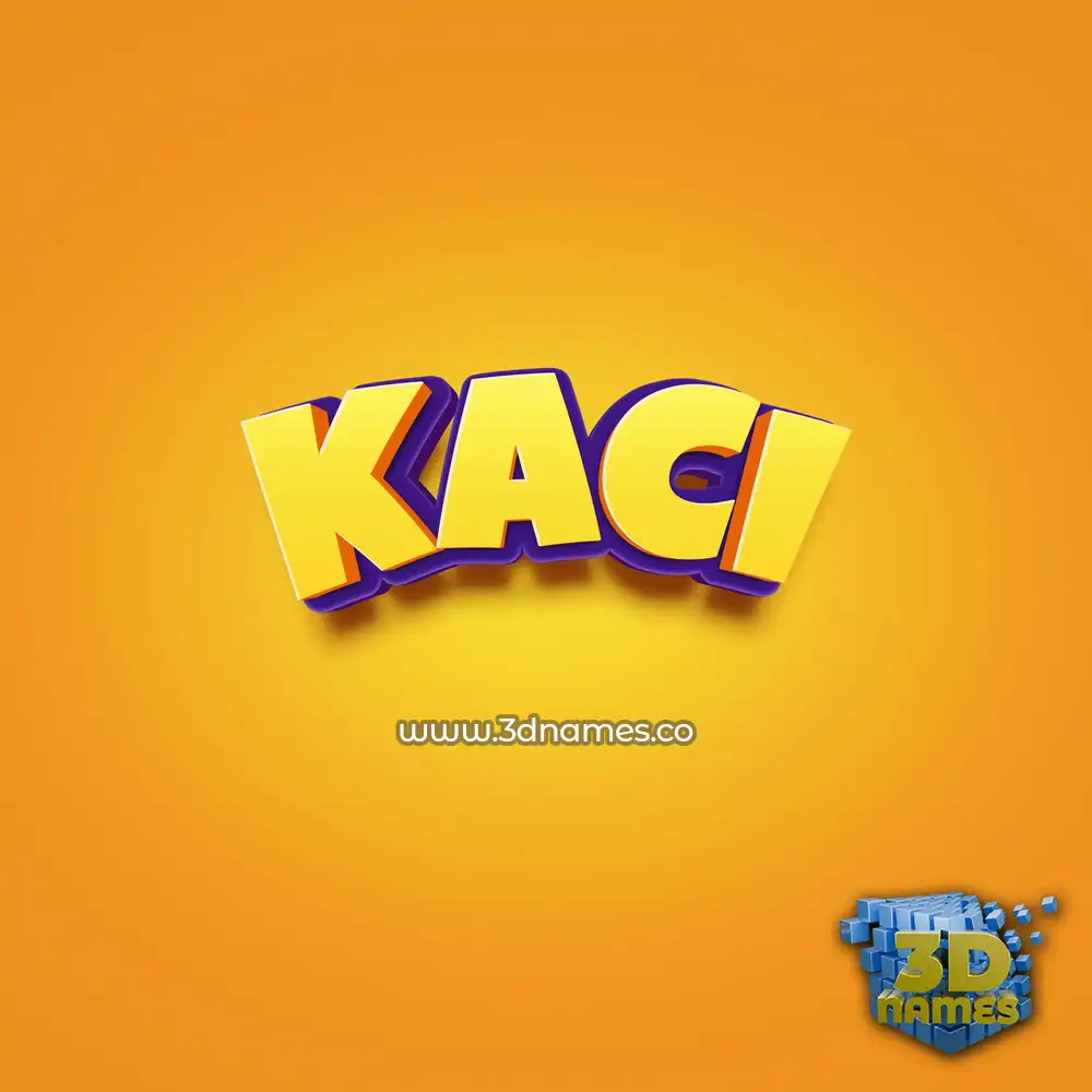 kaci in Orange Toon style - 3D name wallpaper