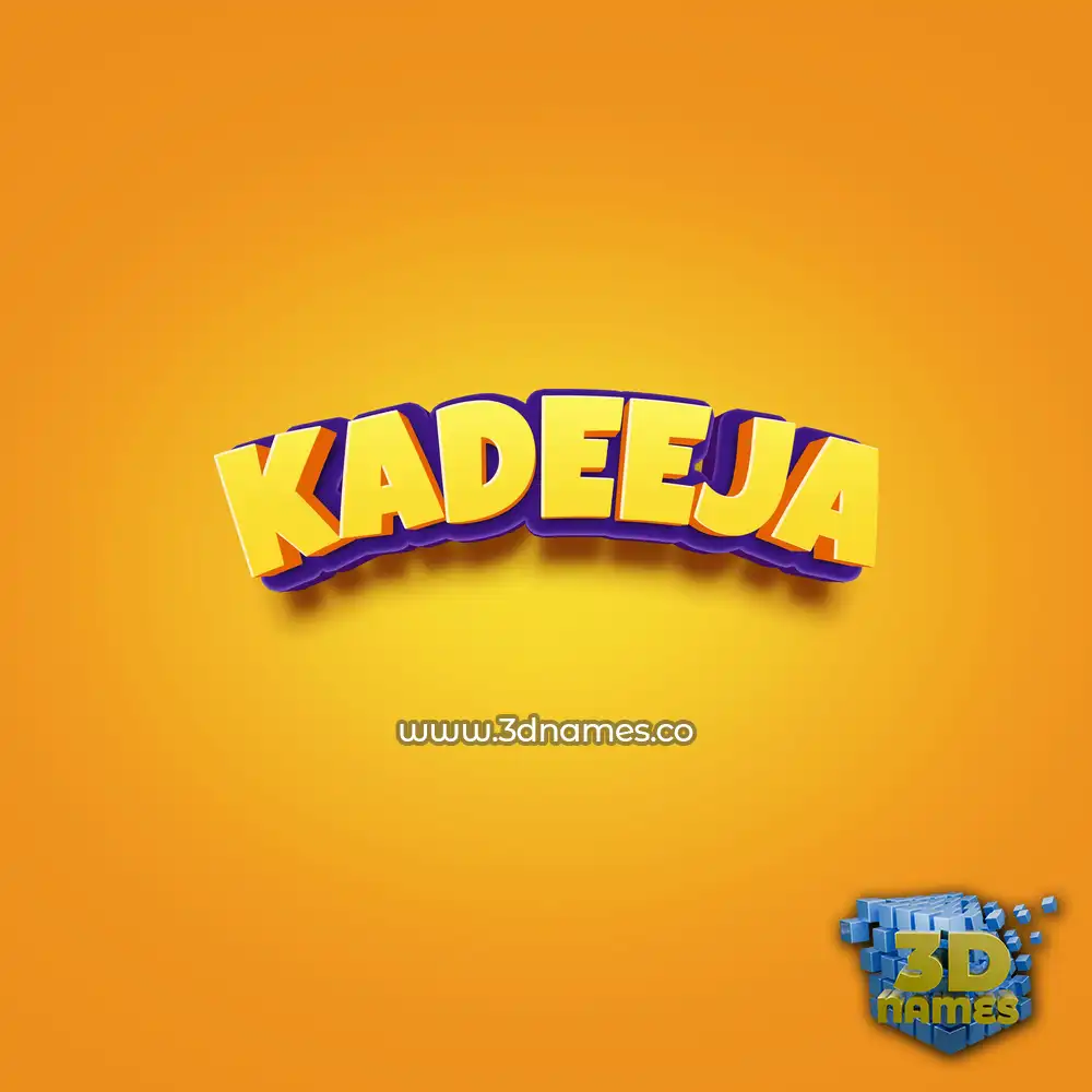 kadeeja in Orange Toon style - 3D name wallpaper