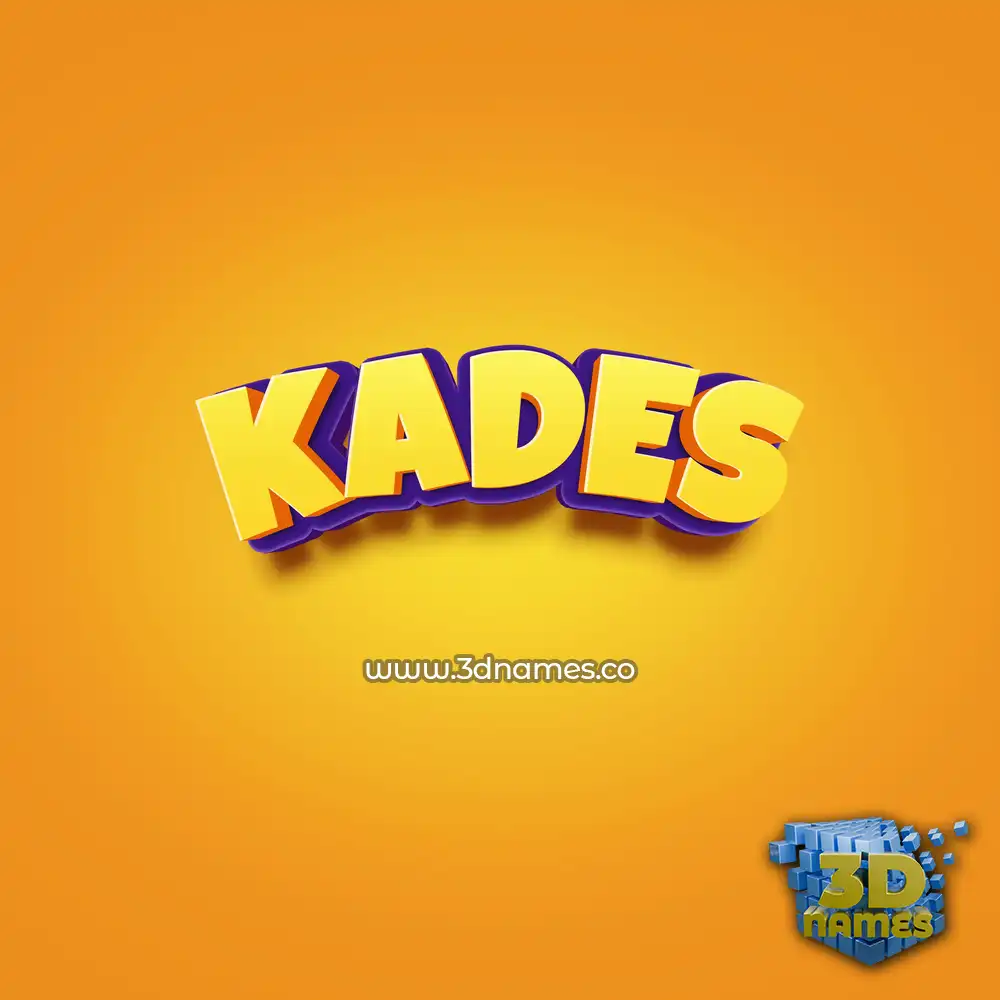 kades in Orange Toon style - 3D name wallpaper