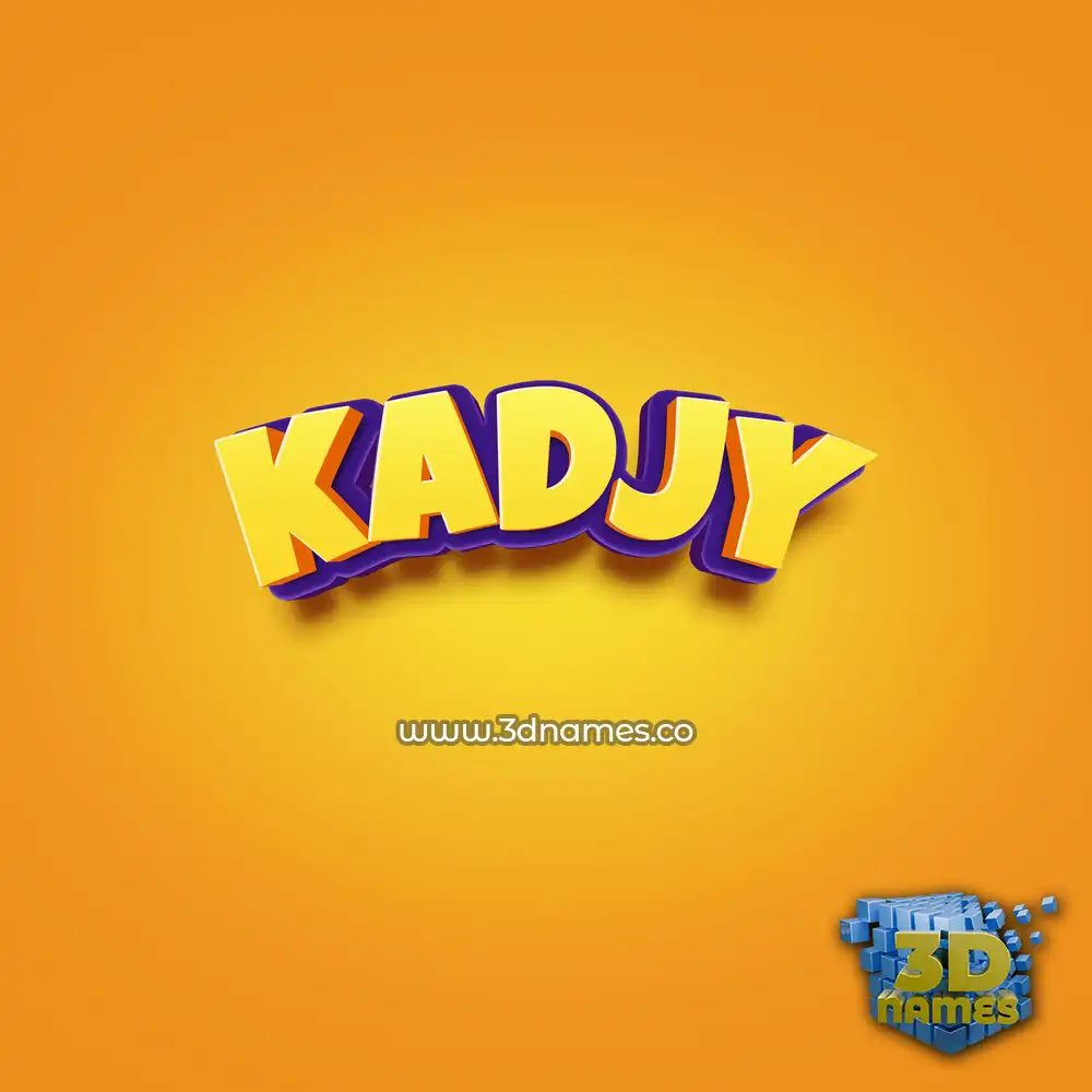 kadjy in Orange Toon style - 3D name wallpaper
