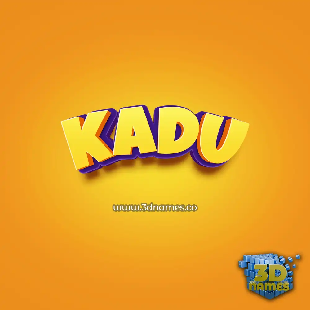 kadu in Orange Toon style - 3D name wallpaper