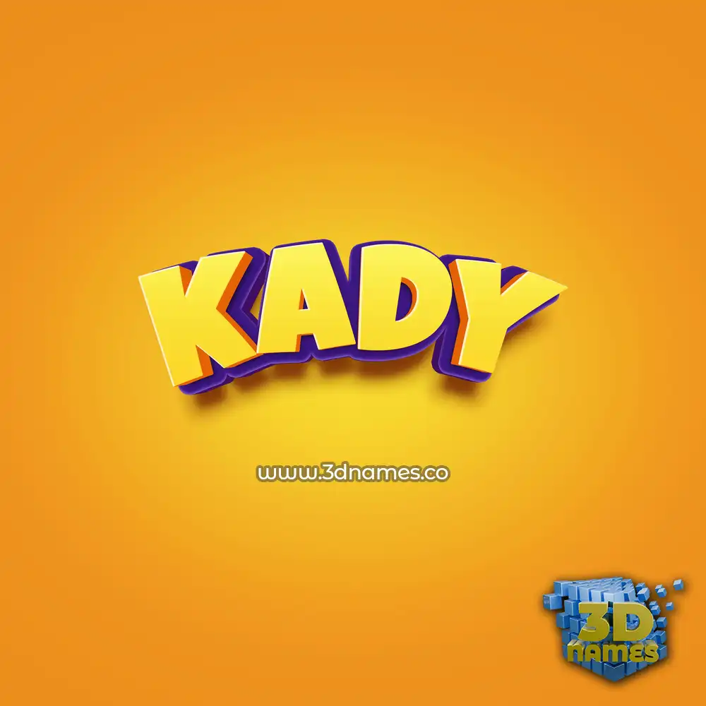kady in Orange Toon style - 3D name wallpaper