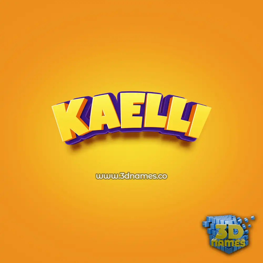 kaelli in Orange Toon style - 3D name wallpaper