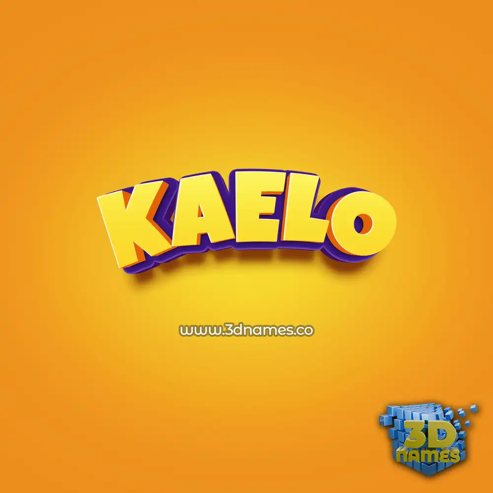 kaelo in Orange Toon style - 3D name wallpaper