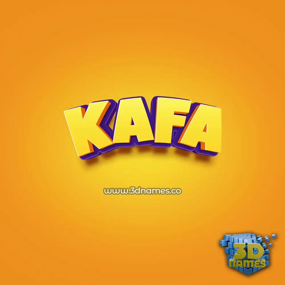 kafa in Orange Toon style - 3D name wallpaper