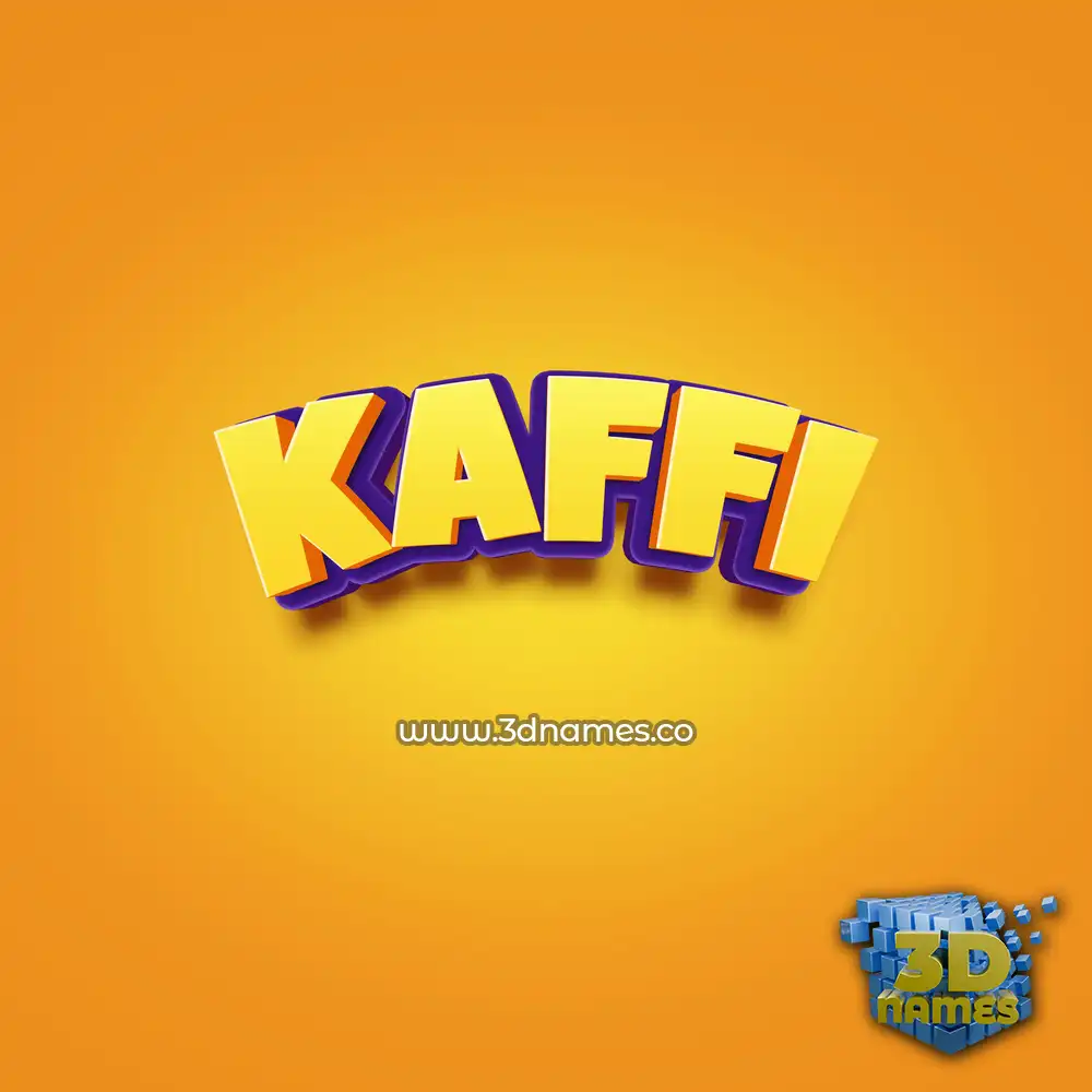 kaffi in Orange Toon style - 3D name wallpaper