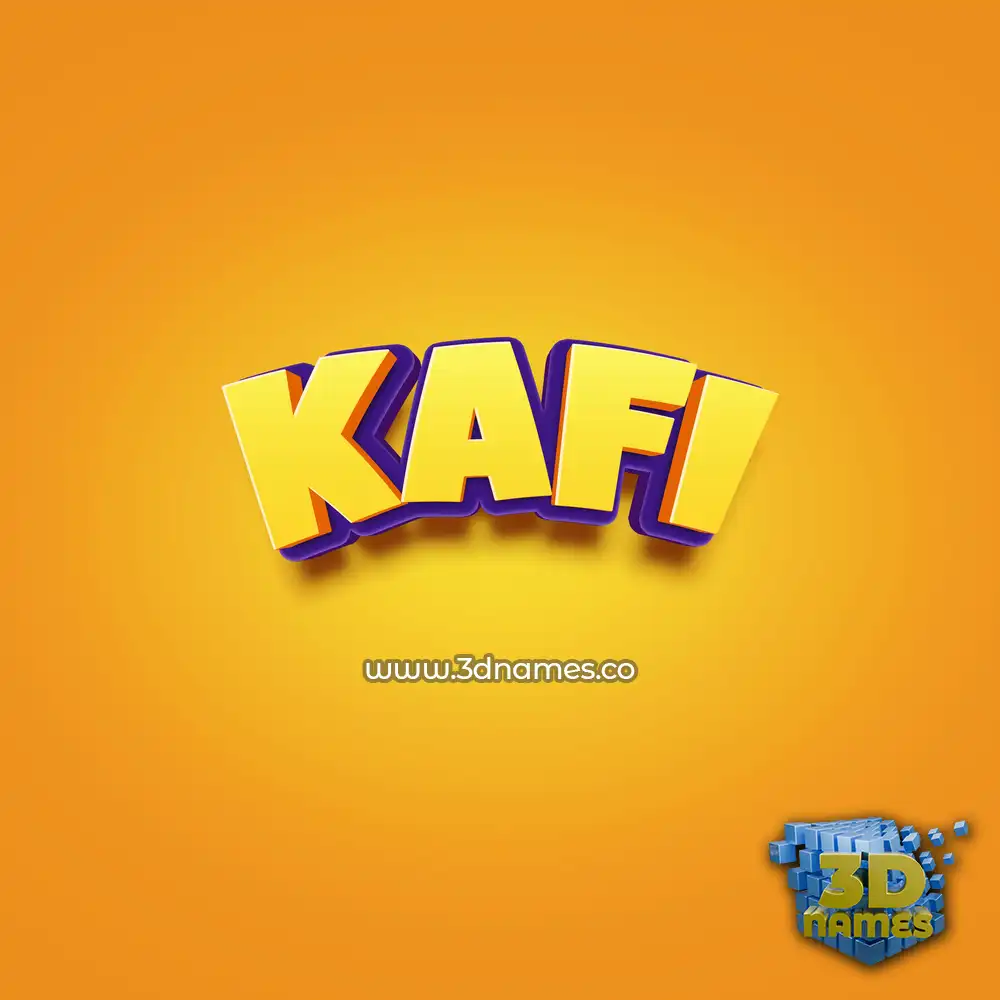 kafi in Orange Toon style - 3D name wallpaper