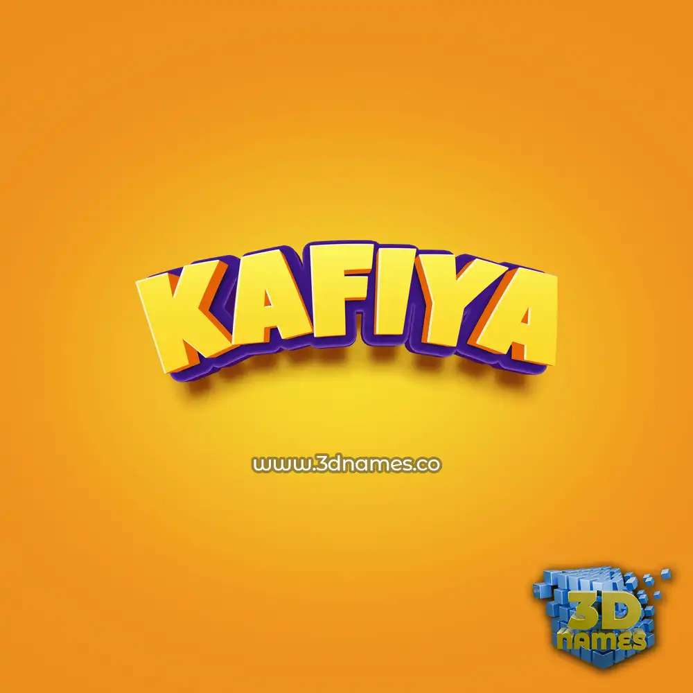 kafiya in Orange Toon style - 3D name wallpaper