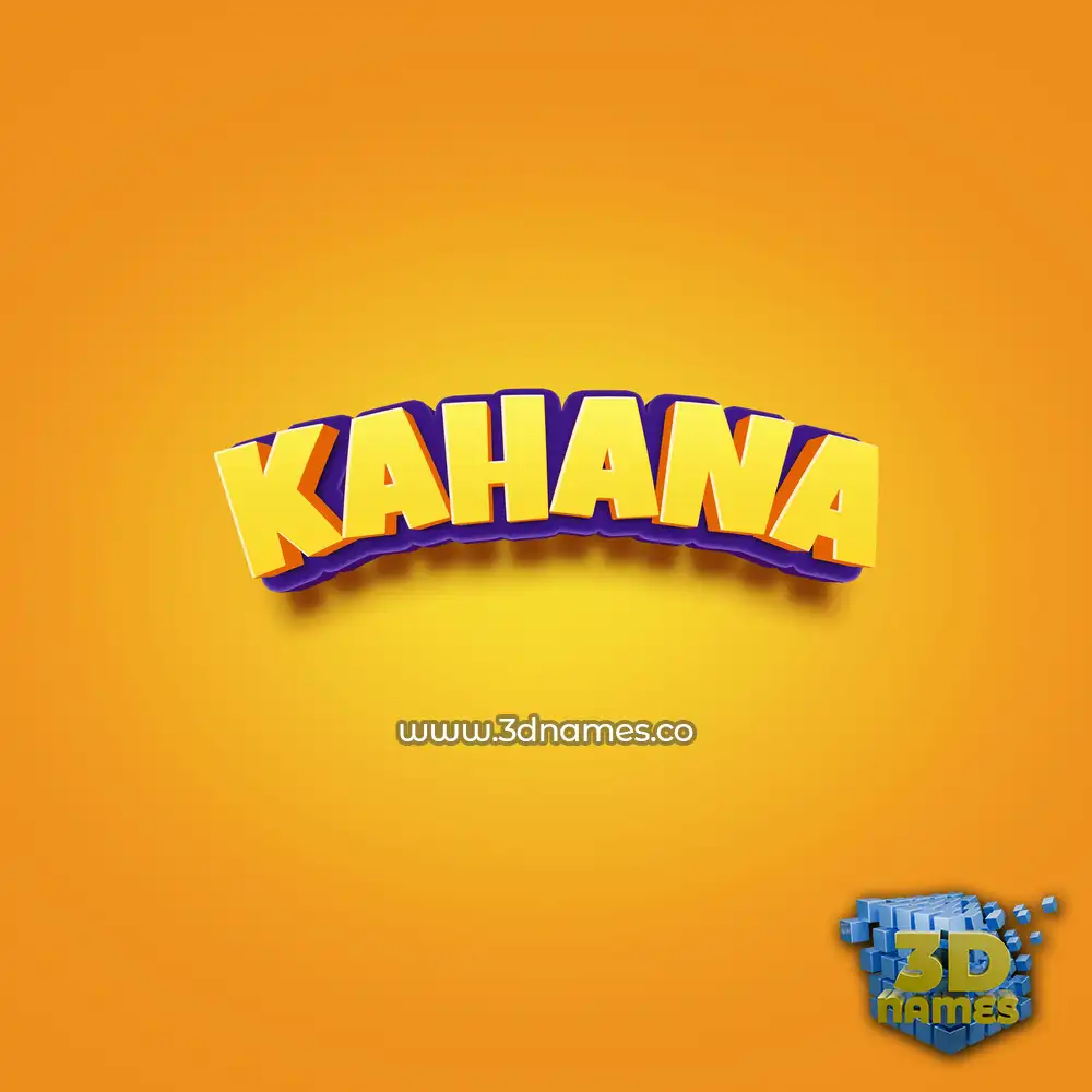 kahana in Orange Toon style - 3D name wallpaper