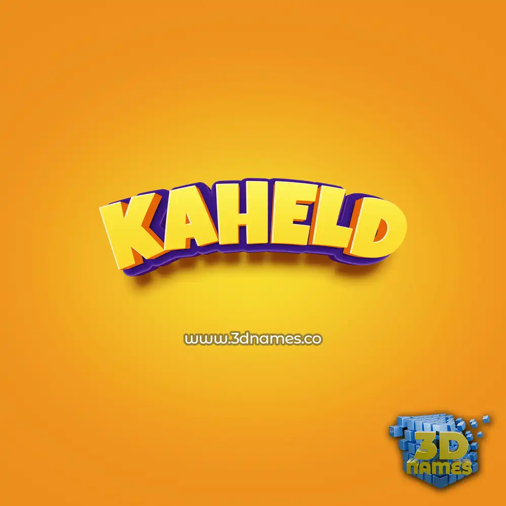 kaheld in Orange Toon style - 3D name wallpaper