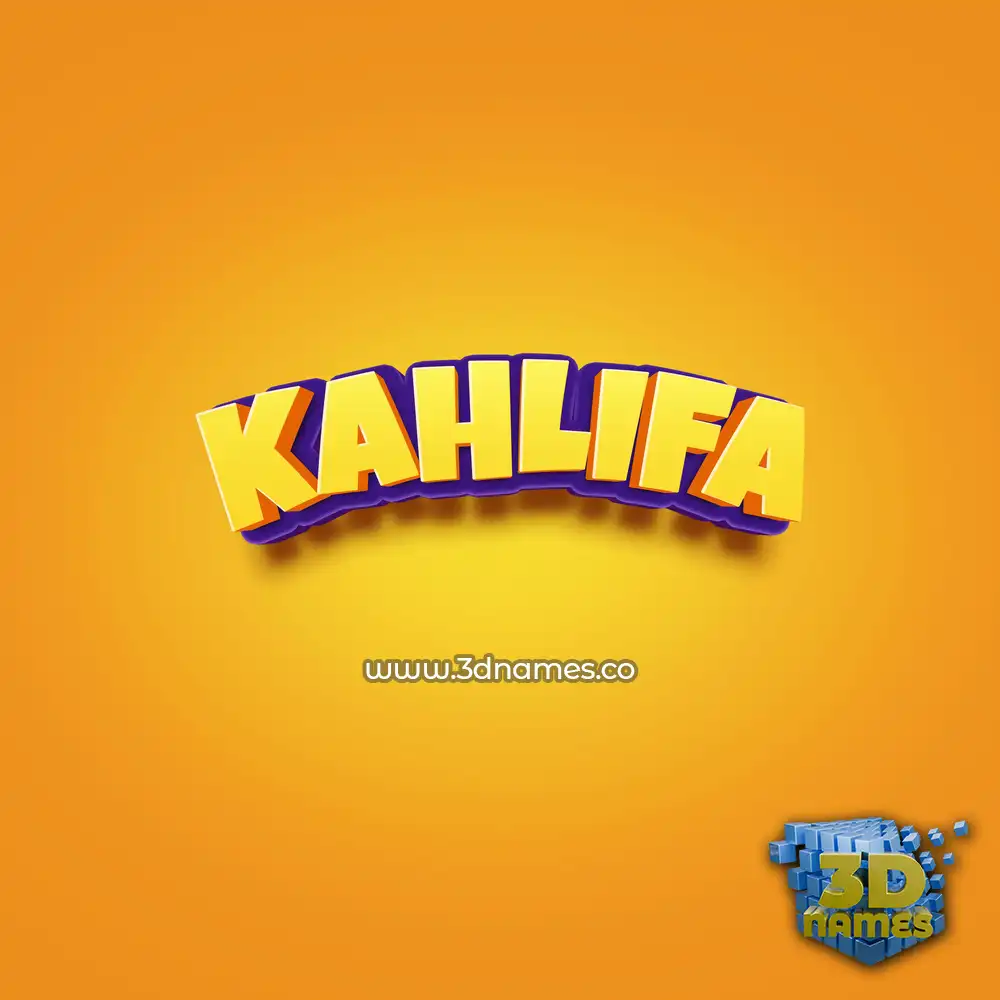 kahlifa in Orange Toon style - 3D name wallpaper