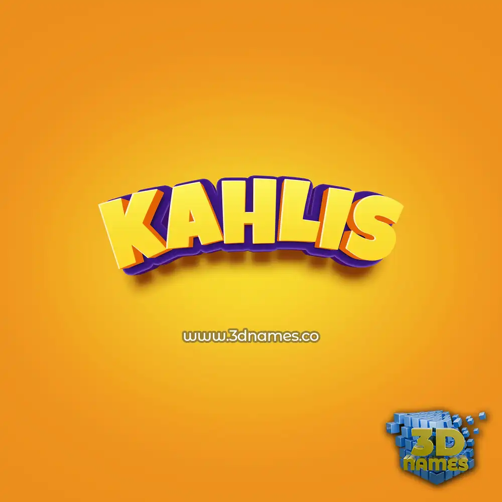 kahlis in Orange Toon style - 3D name wallpaper