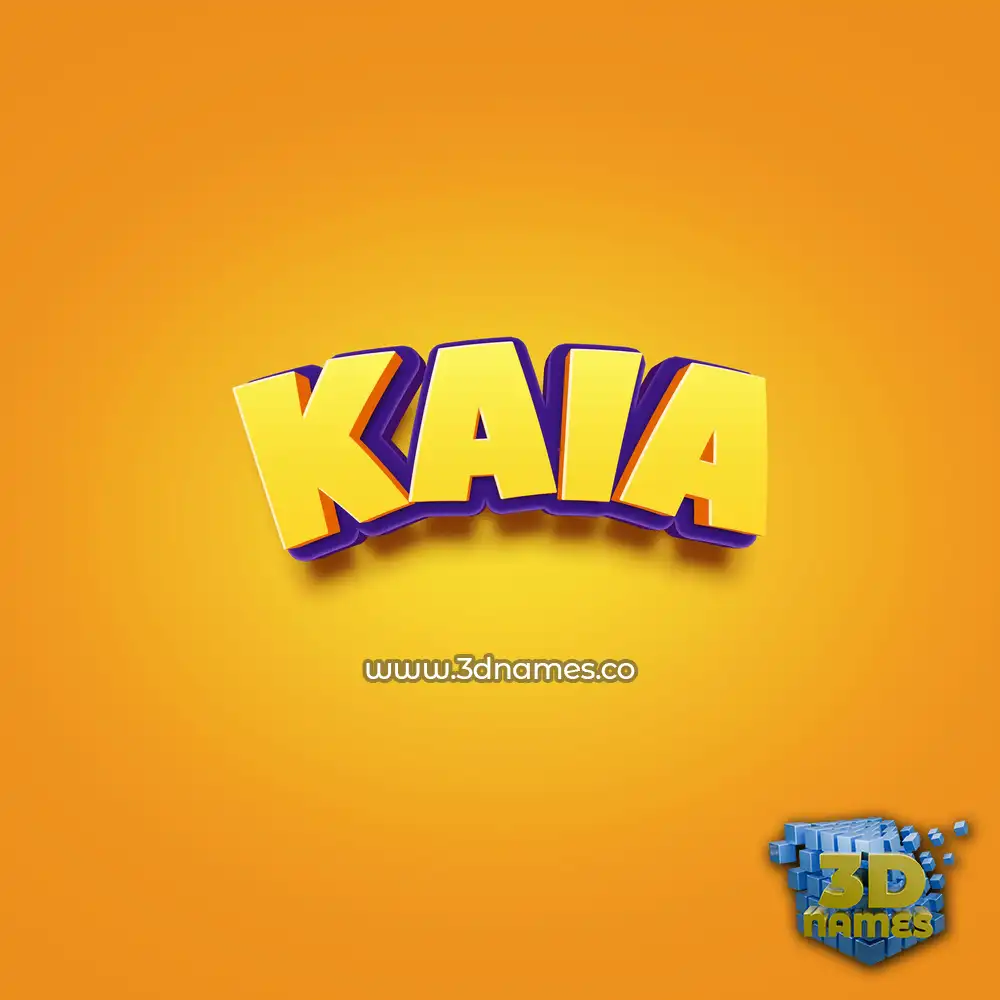 kaia in Orange Toon style - 3D name wallpaper