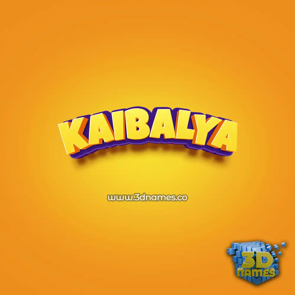 kaibalya in Orange Toon style - 3D name wallpaper
