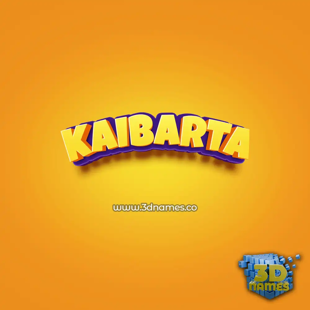 kaibarta in Orange Toon style - 3D name wallpaper