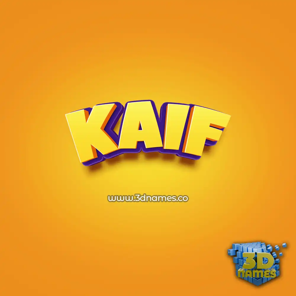 kaif in Orange Toon style - 3D name wallpaper