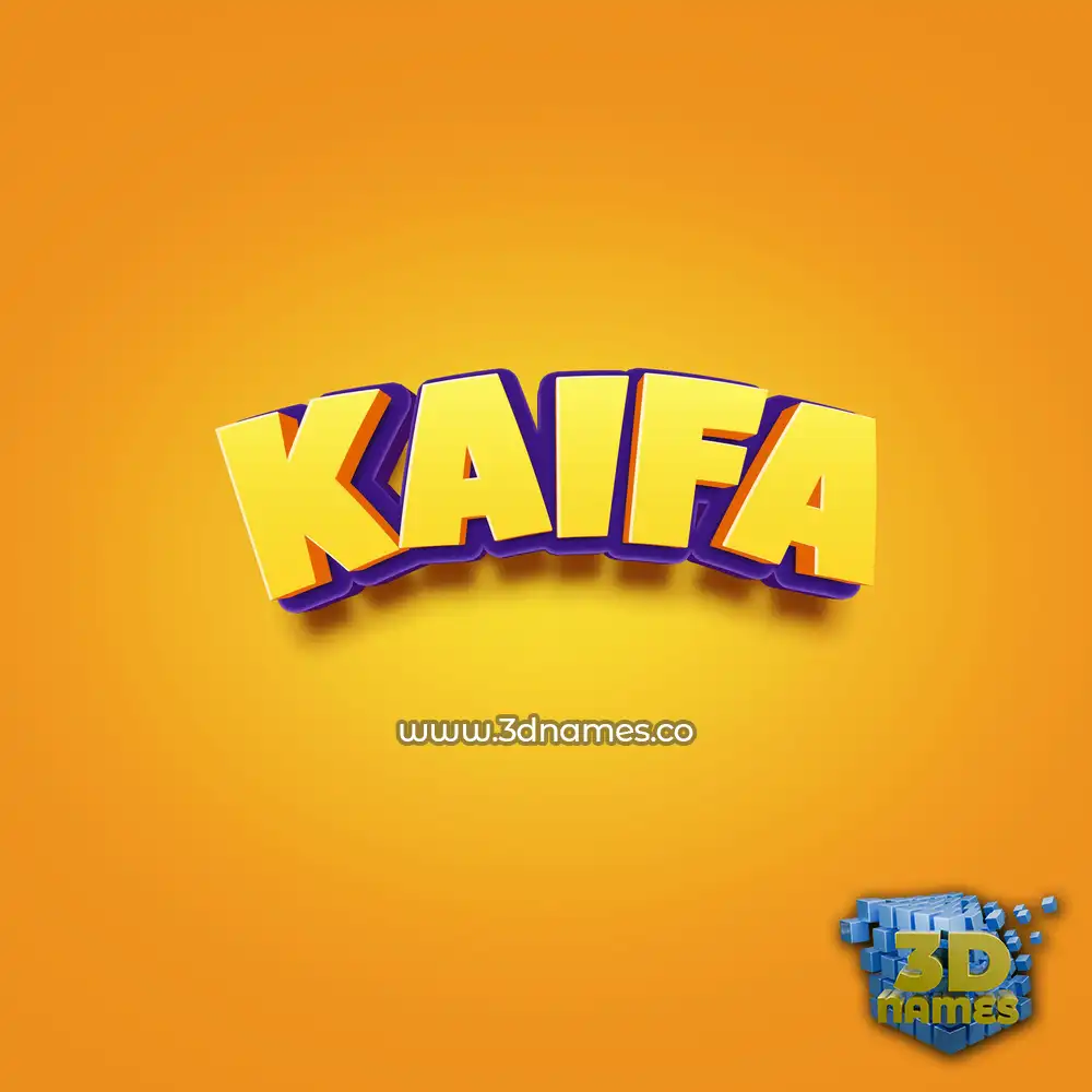 kaifa in Orange Toon style - 3D name wallpaper