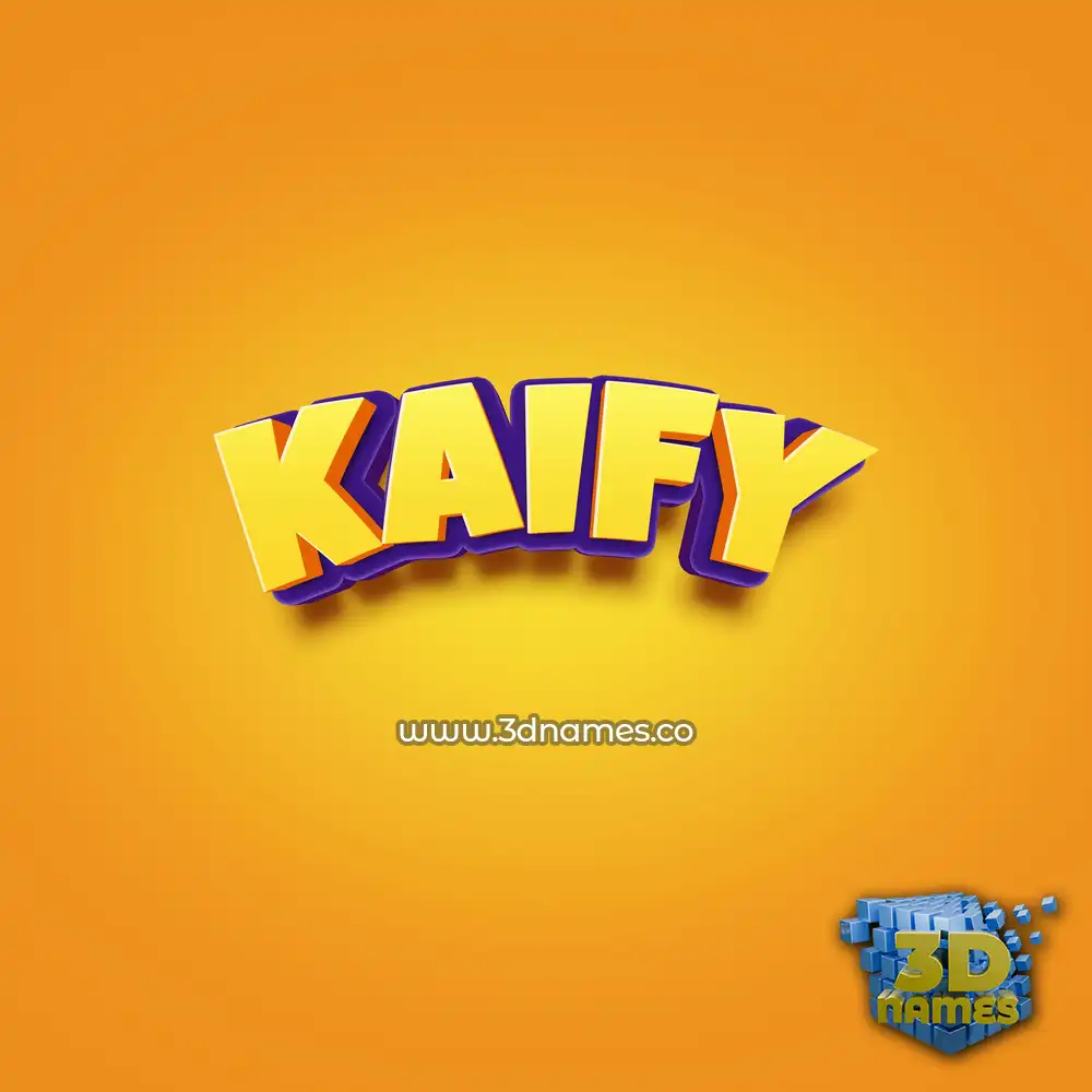 kaify in Orange Toon style - 3D name wallpaper
