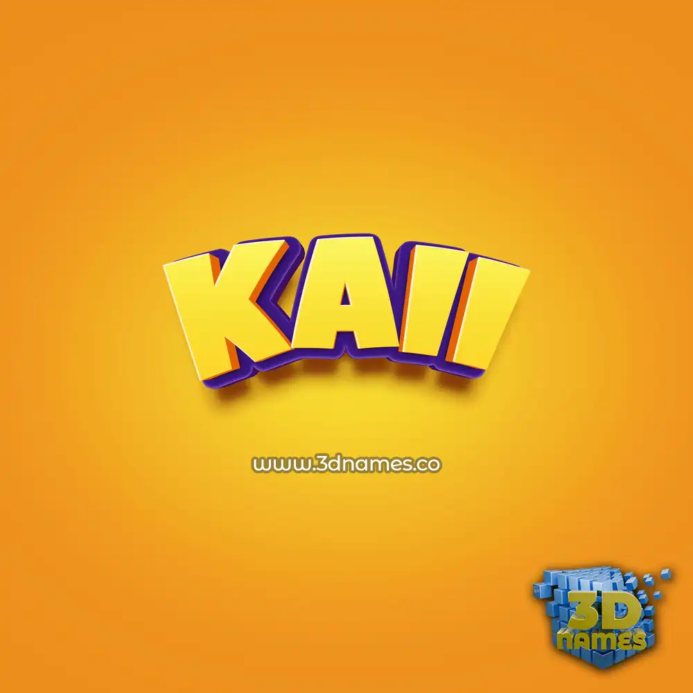 kaii in Orange Toon style - 3D name wallpaper