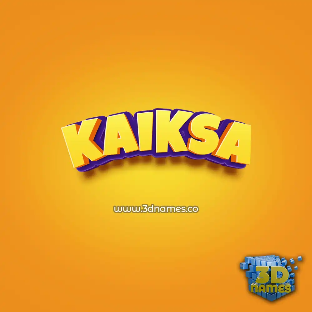 kaiksa in Orange Toon style - 3D name wallpaper