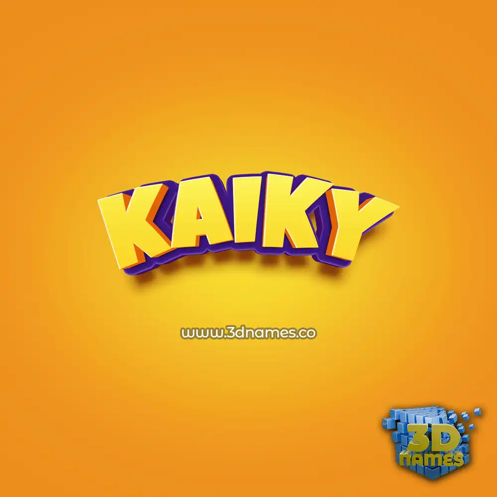 kaiky in Orange Toon style - 3D name wallpaper