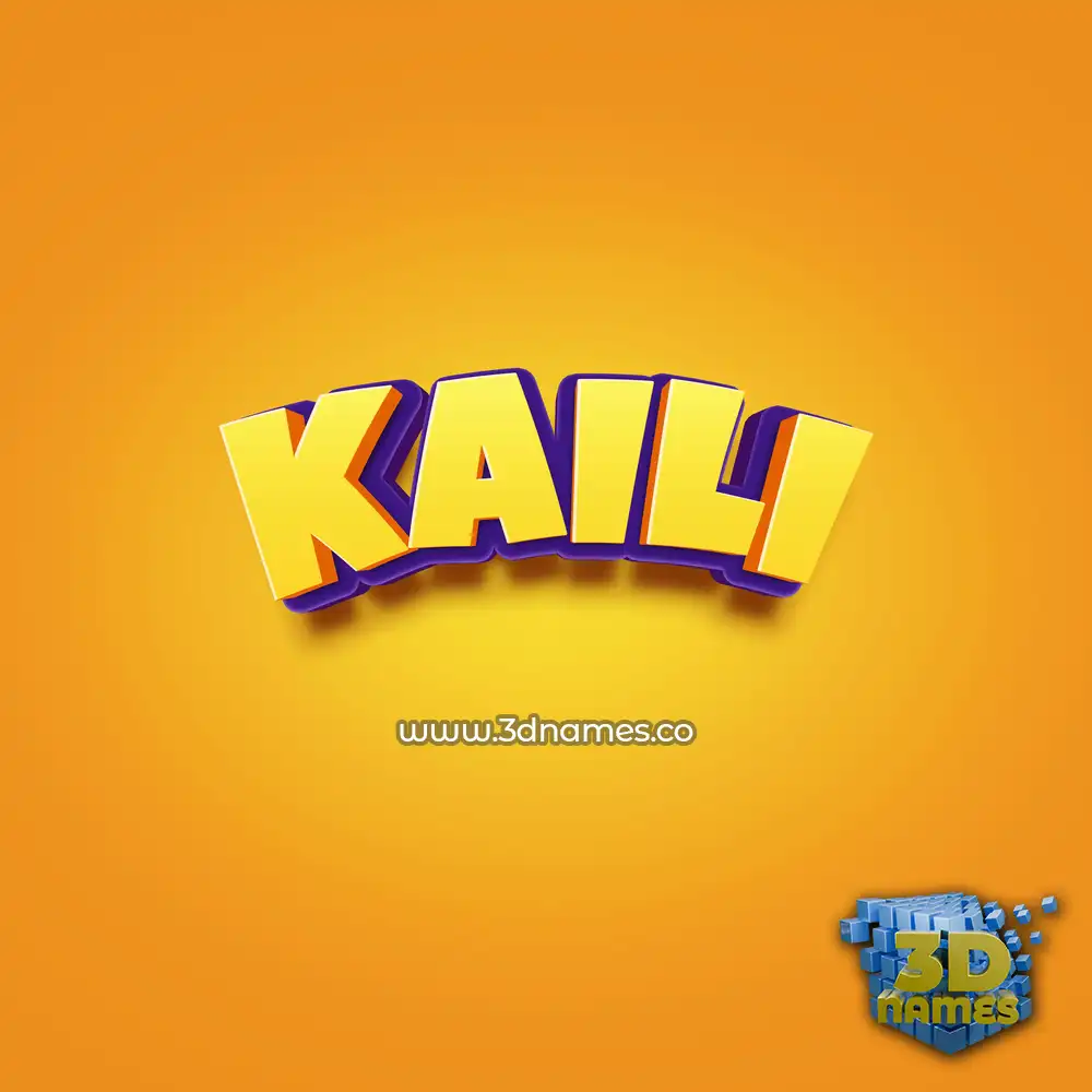 kaili in Orange Toon style - 3D name wallpaper