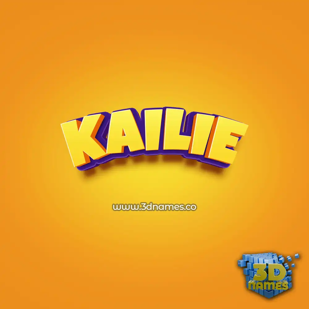 kailie in Orange Toon style - 3D name wallpaper