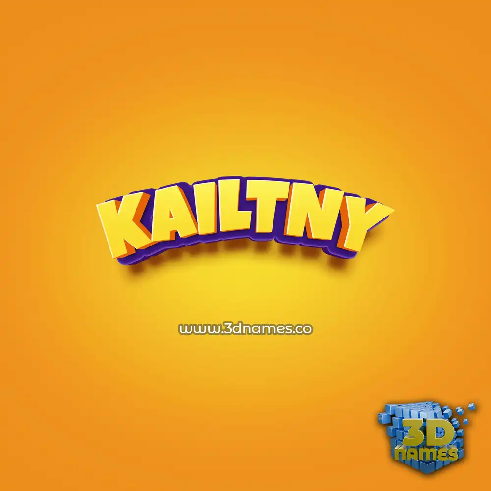 kailtny in Orange Toon style - 3D name wallpaper