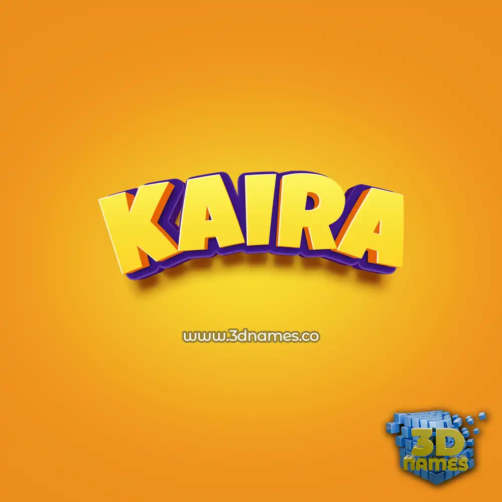 kaira in Orange Toon style - 3D name wallpaper