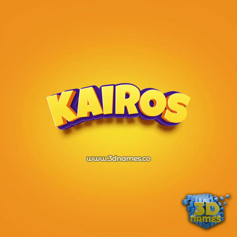kairos in Orange Toon style - 3D name wallpaper