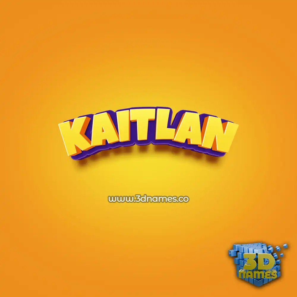 kaitlan in Orange Toon style - 3D name wallpaper