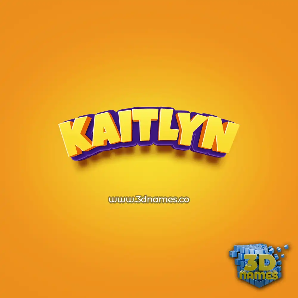 kaitlyn in Orange Toon style - 3D name wallpaper