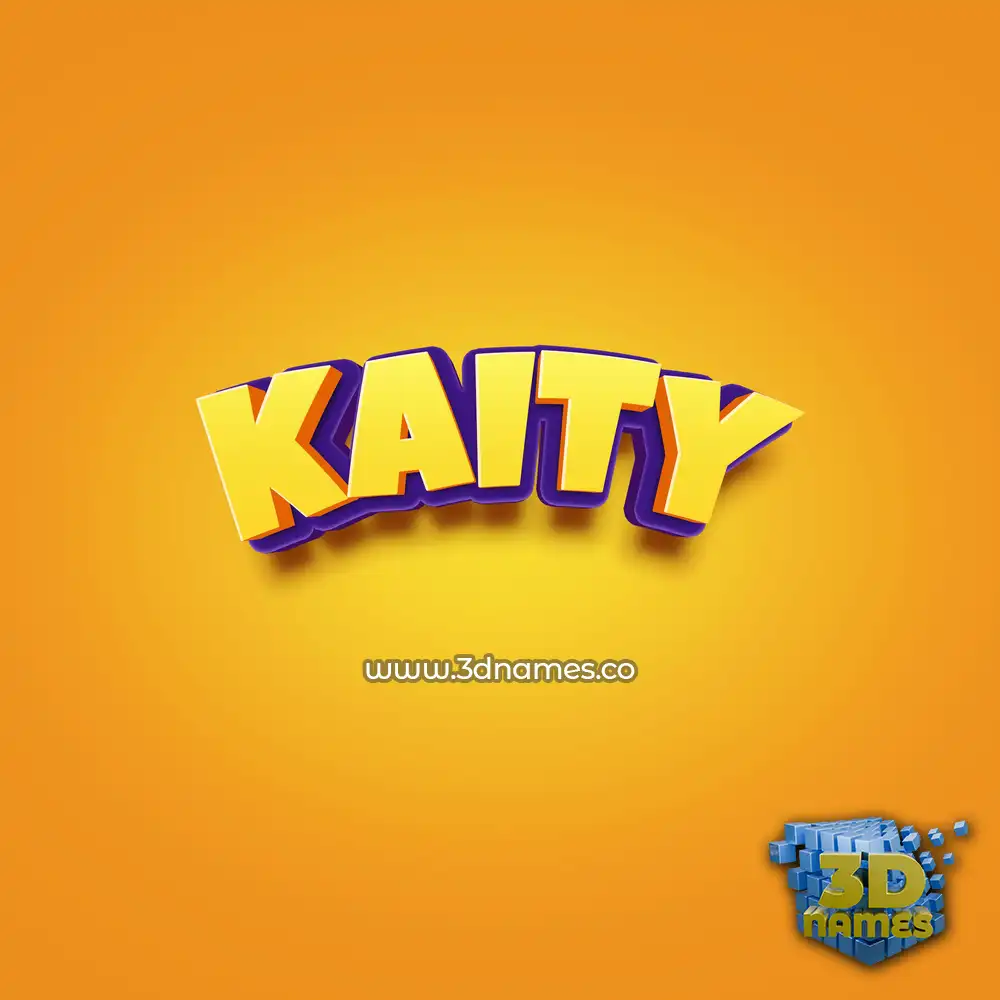 kaity in Orange Toon style - 3D name wallpaper