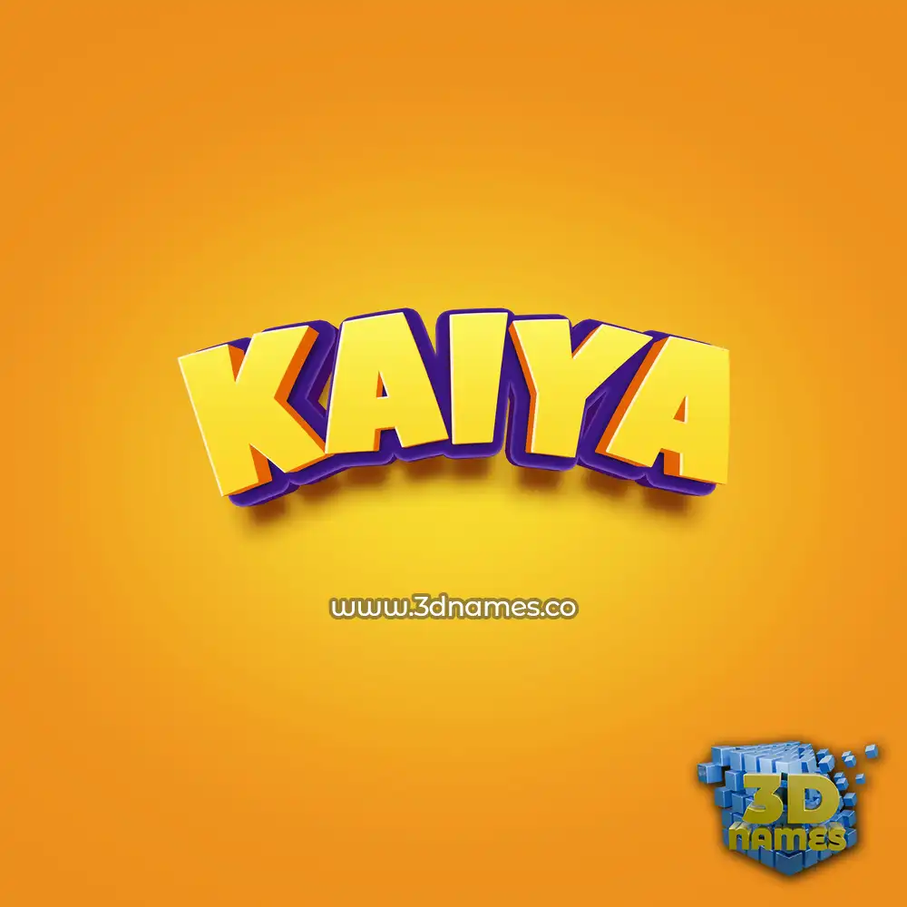 kaiya in Orange Toon style - 3D name wallpaper