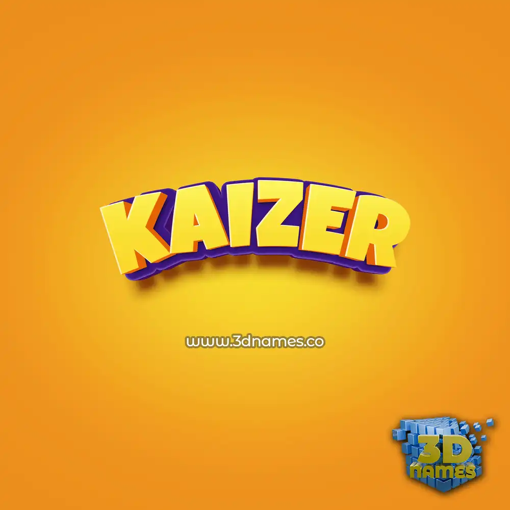 kaizer in Orange Toon style - 3D name wallpaper