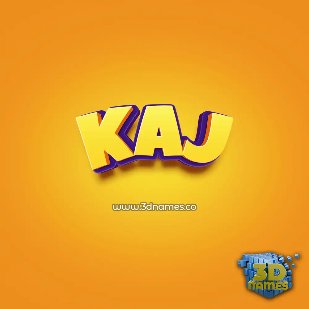 kaj in Orange Toon style - 3D name wallpaper