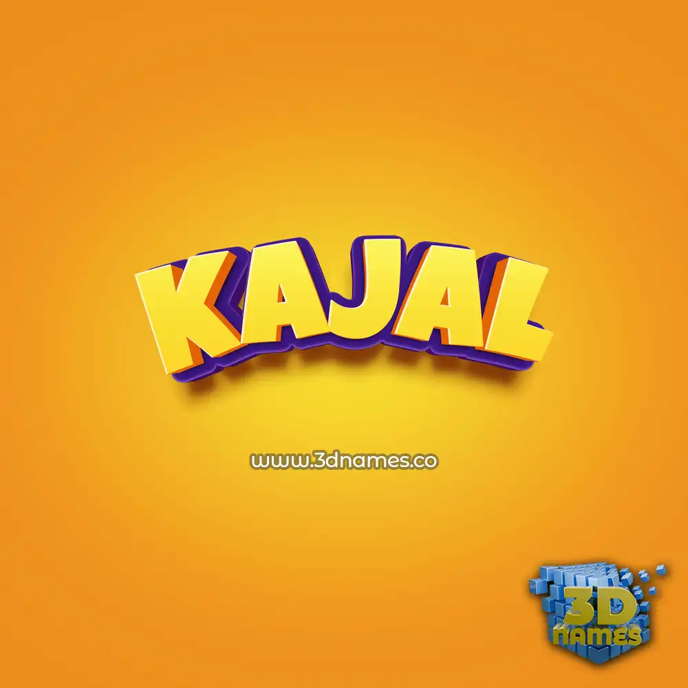 kajal in Orange Toon style - 3D name wallpaper