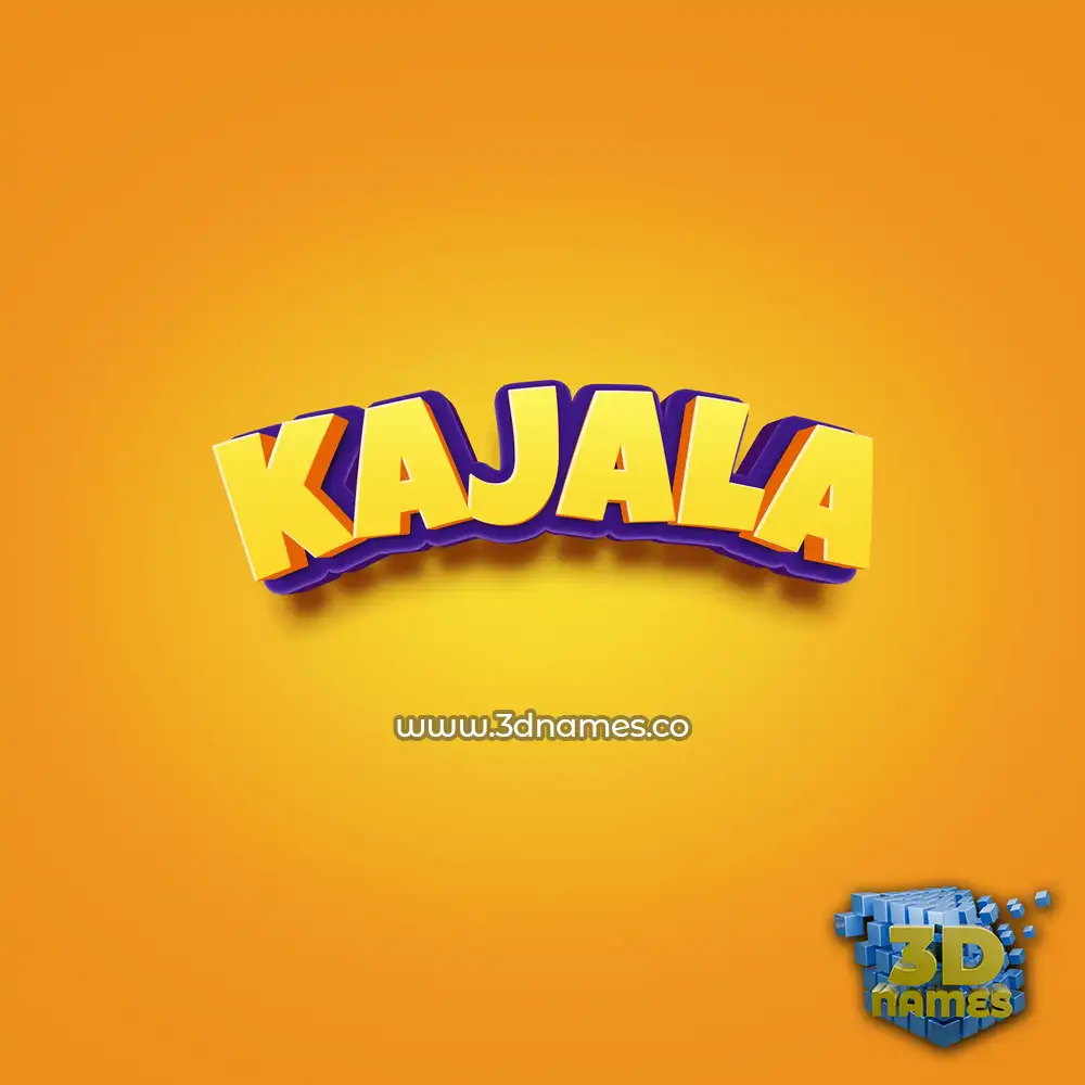 kajala in Orange Toon style - 3D name wallpaper