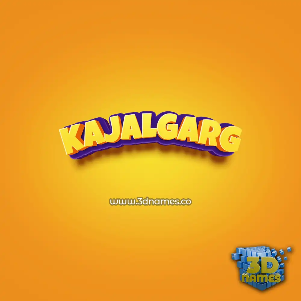 kajalgarg in Orange Toon style - 3D name wallpaper