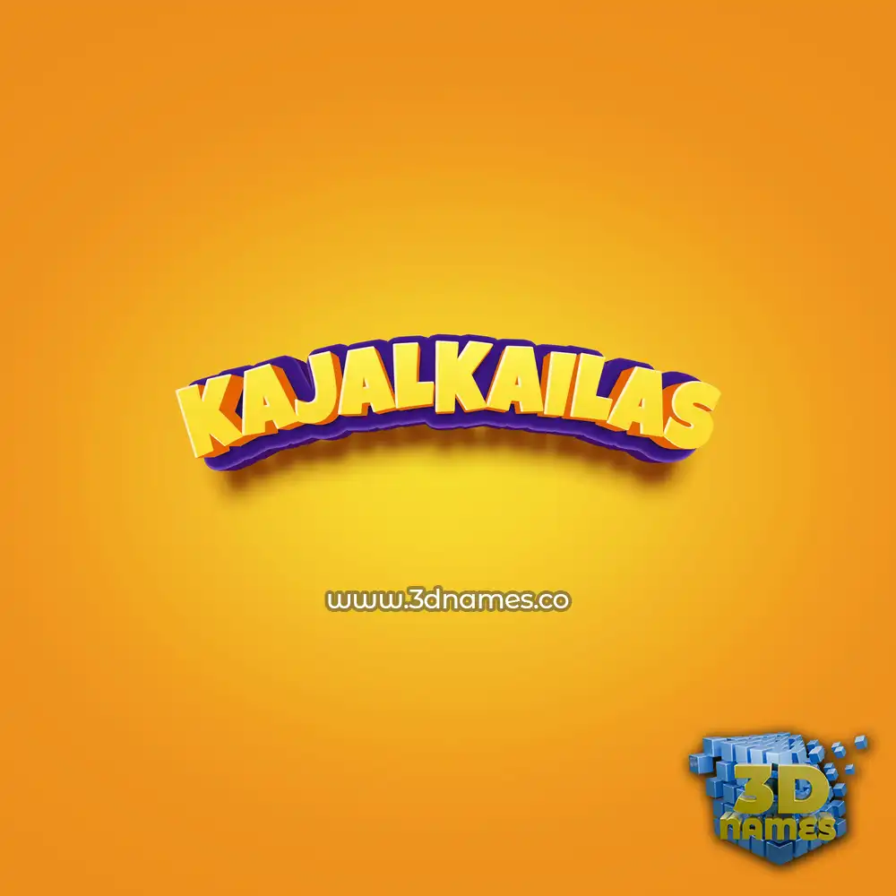 kajalkailas in Orange Toon style - 3D name wallpaper