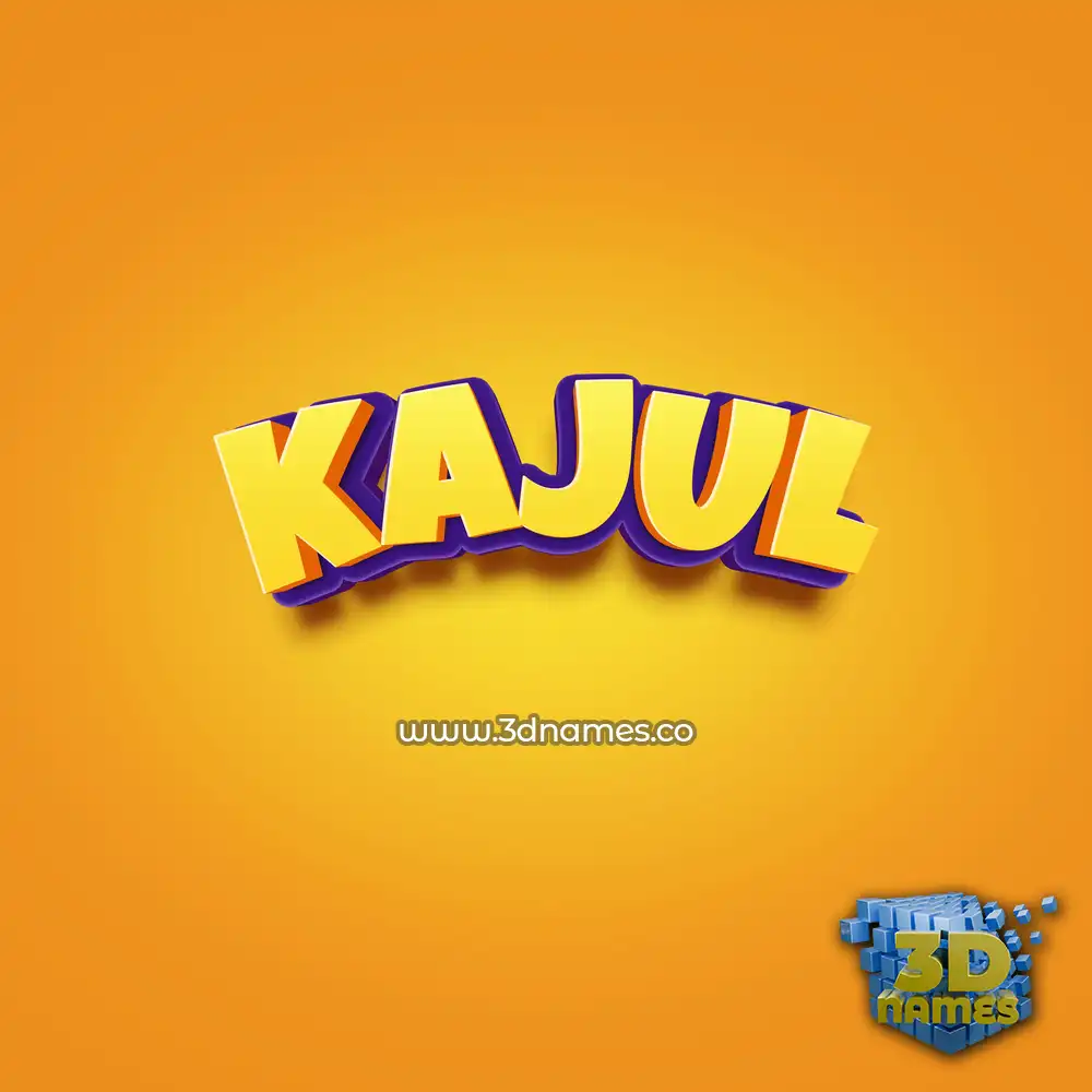 kajul in Orange Toon style - 3D name wallpaper