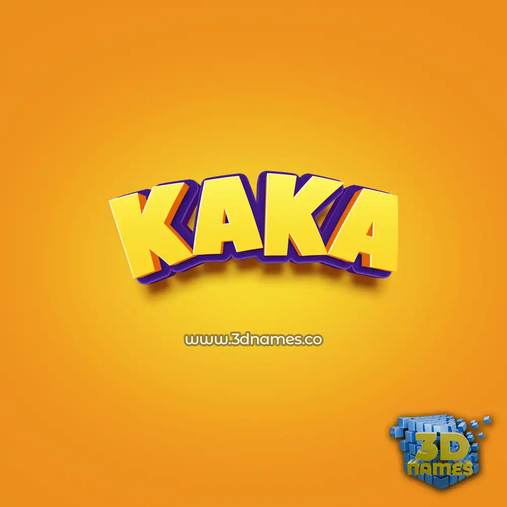 kaka in Orange Toon style - 3D name wallpaper