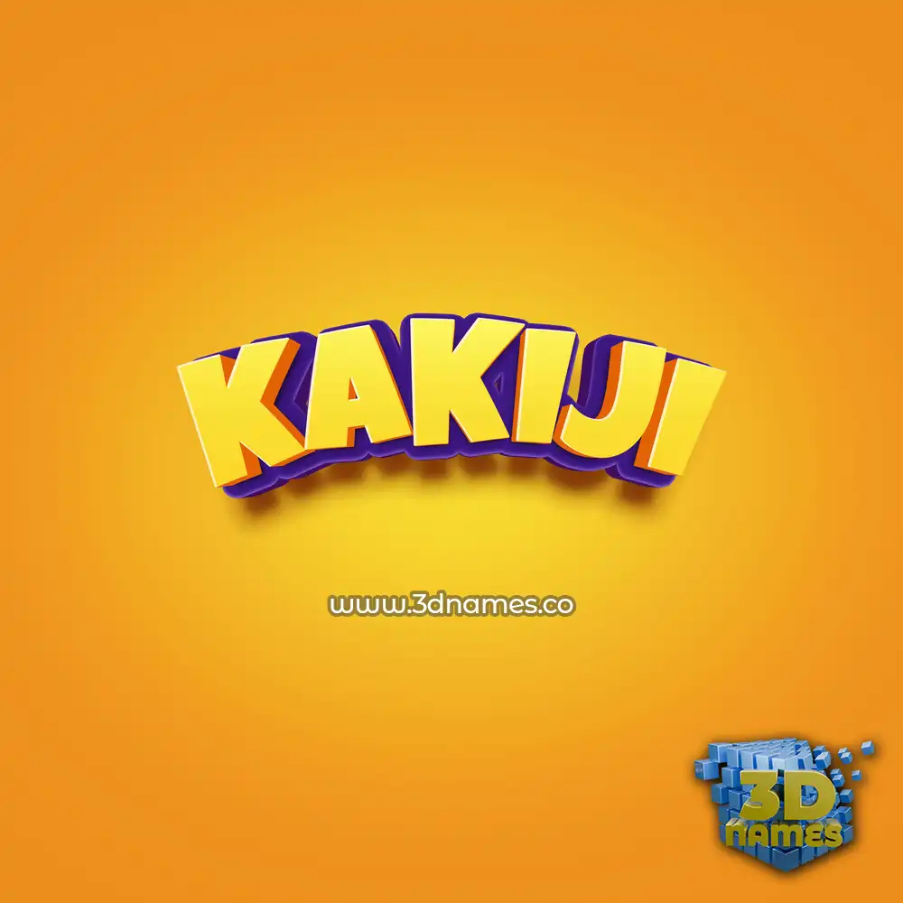 kakiji in Orange Toon style - 3D name wallpaper
